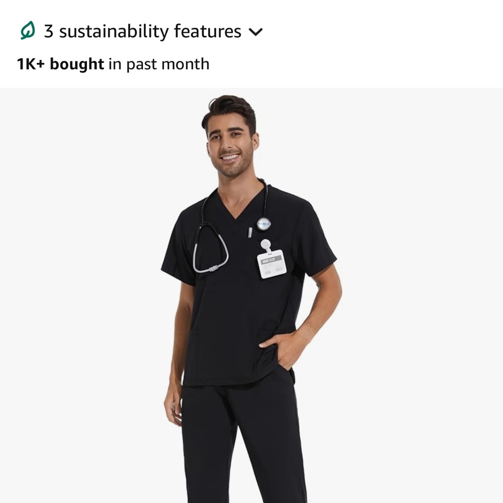 Black Scrub SET of 2